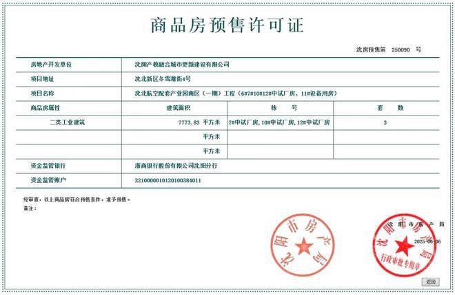 九游娱乐2025年6月第一周沈阳4个项目取得预售证！(图4)
